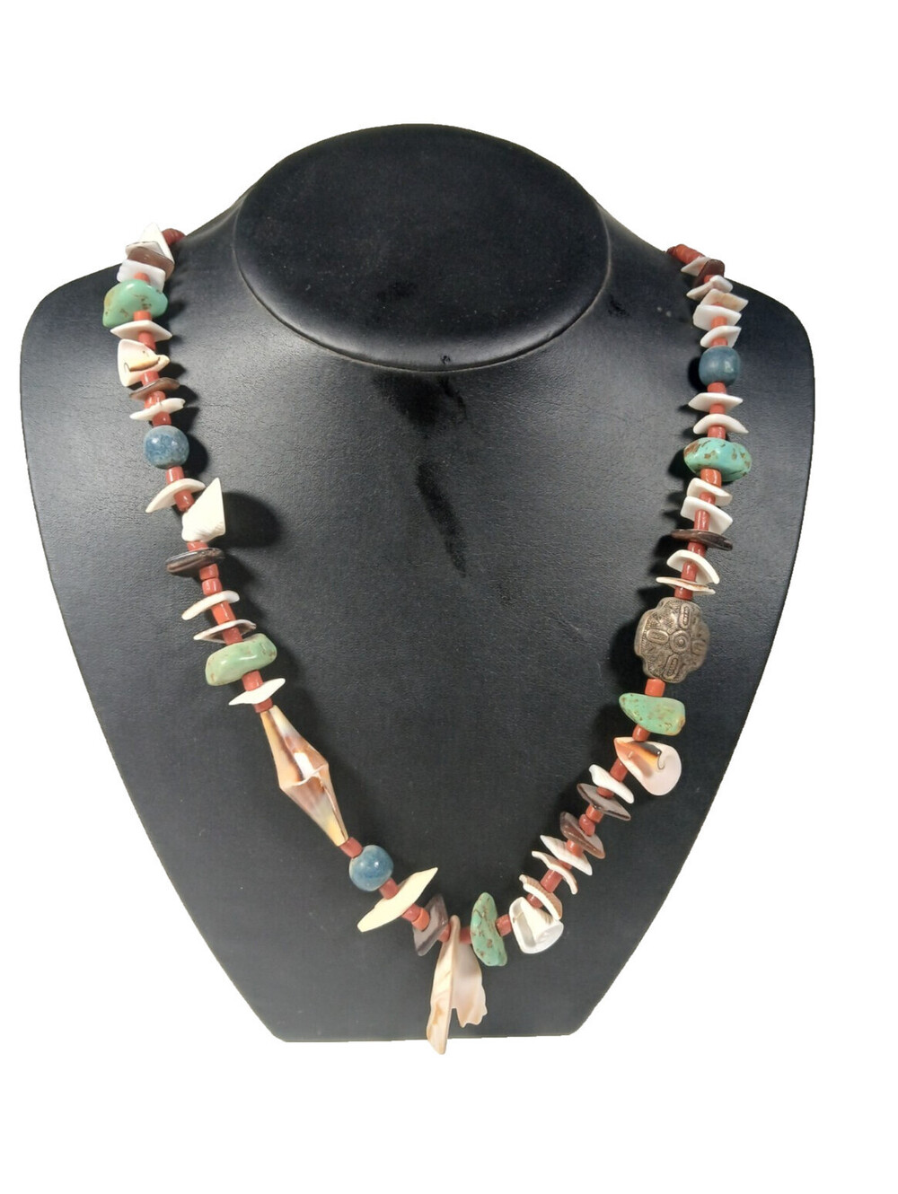 Vintage Native American Turquoise, Shell multi stone Necklace